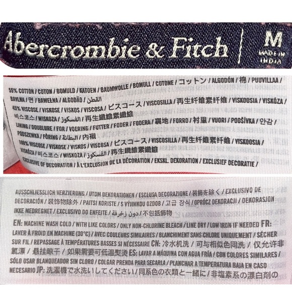 Abercrombie & Fitch Coral Ruffle Hem Shorts Med Boho Summer Festival Beachwear - Picture 5 of 5